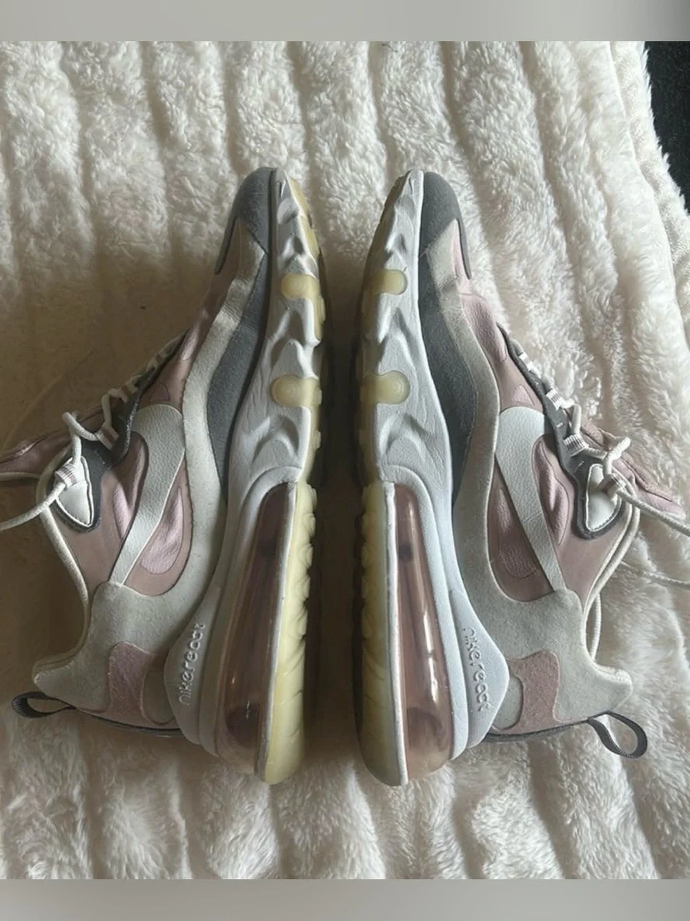 Nike Women's Air Max-270 Sneakers in Pink, Gray and White